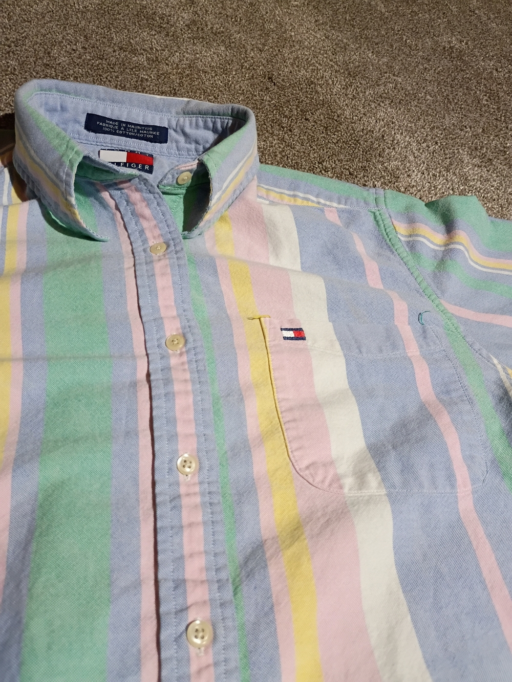 Tommy Hilfiger Pastel Striped Button-Down Shirt - Multicolor